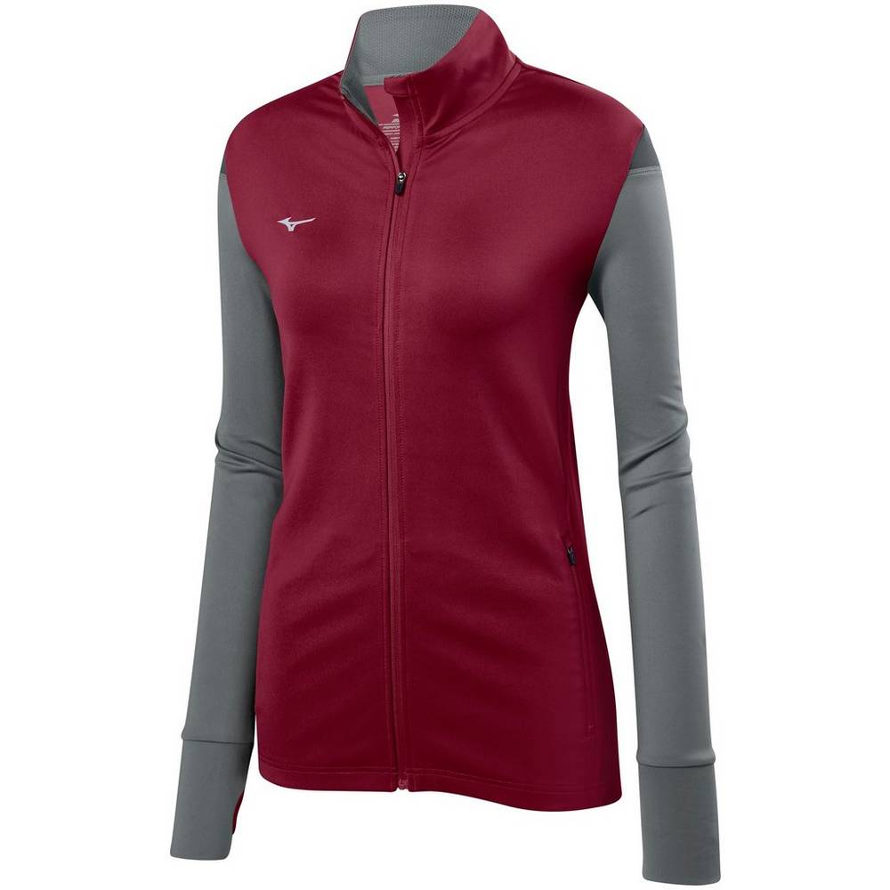 Mizuno Horizon Full Zip - Bayan Mont - Bordo/Gri Türkiye (SVNCAL-126)